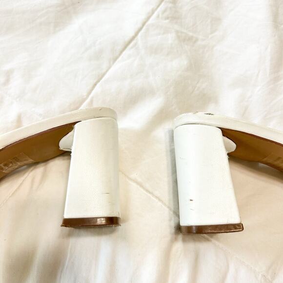 Steve Madden White Braided Strap Block Open Toe Heel Sandals Women’s Size 8 - Picture 7 of 7